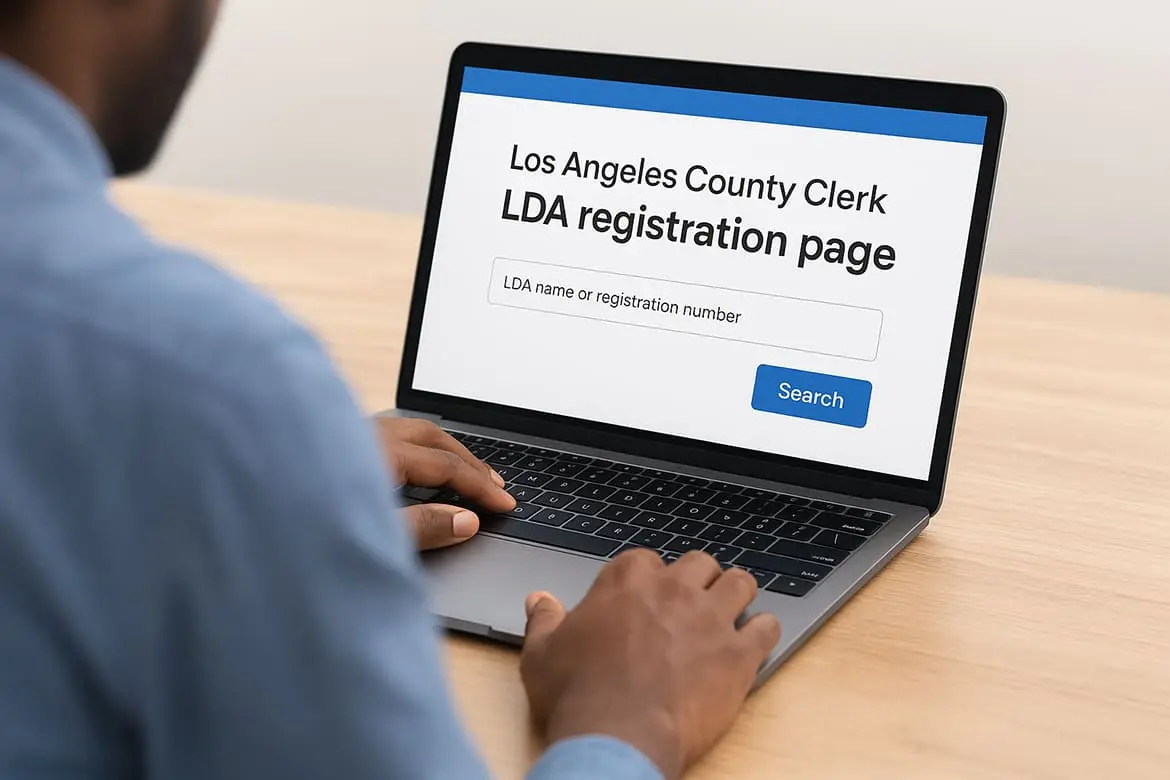 3. Los Angeles County Clerk LDA registration page