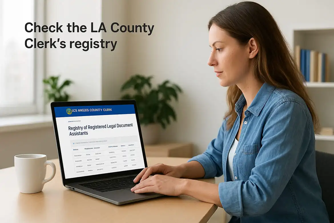 Check the LA County Clerk's registry