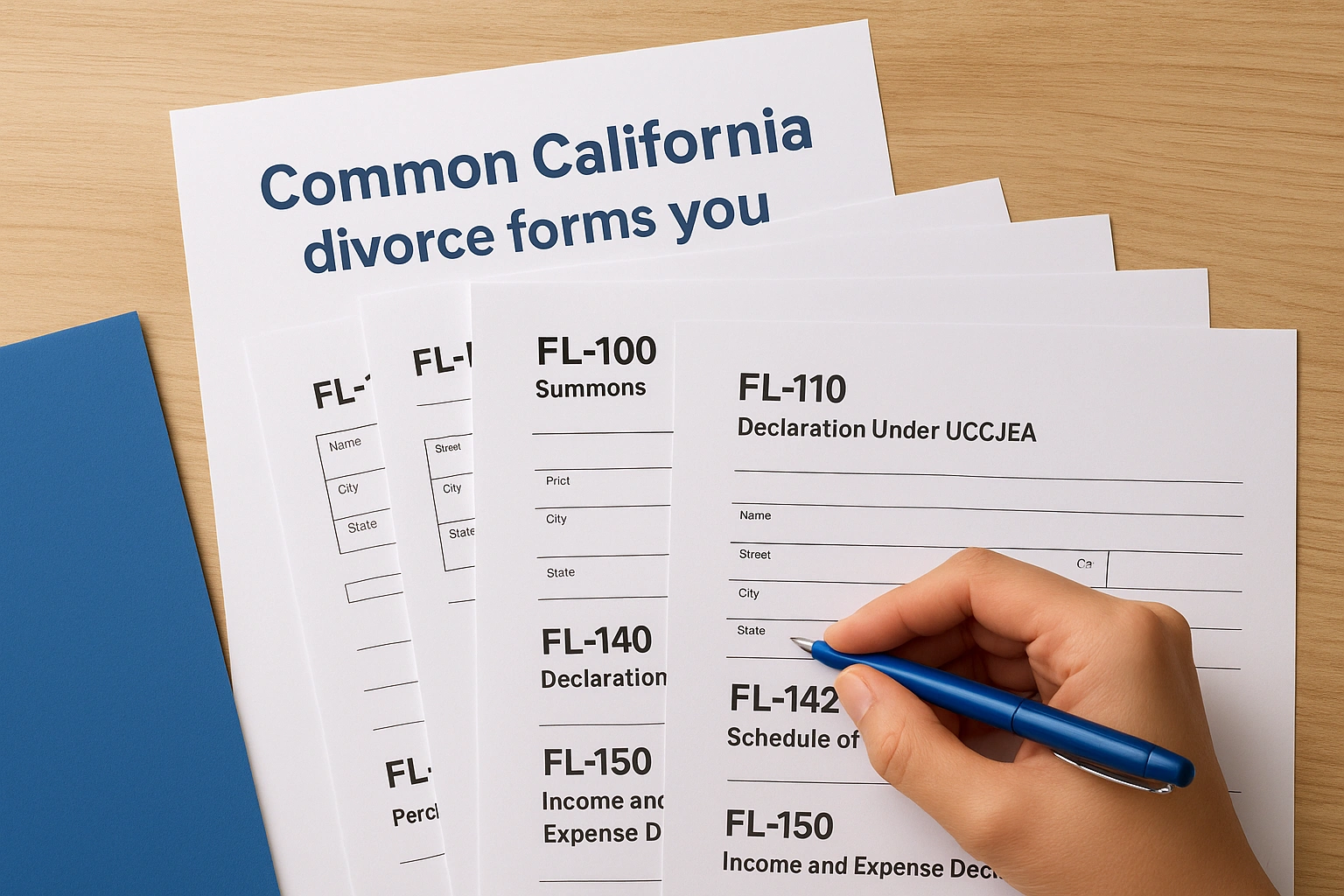Common California divorce forms you will need