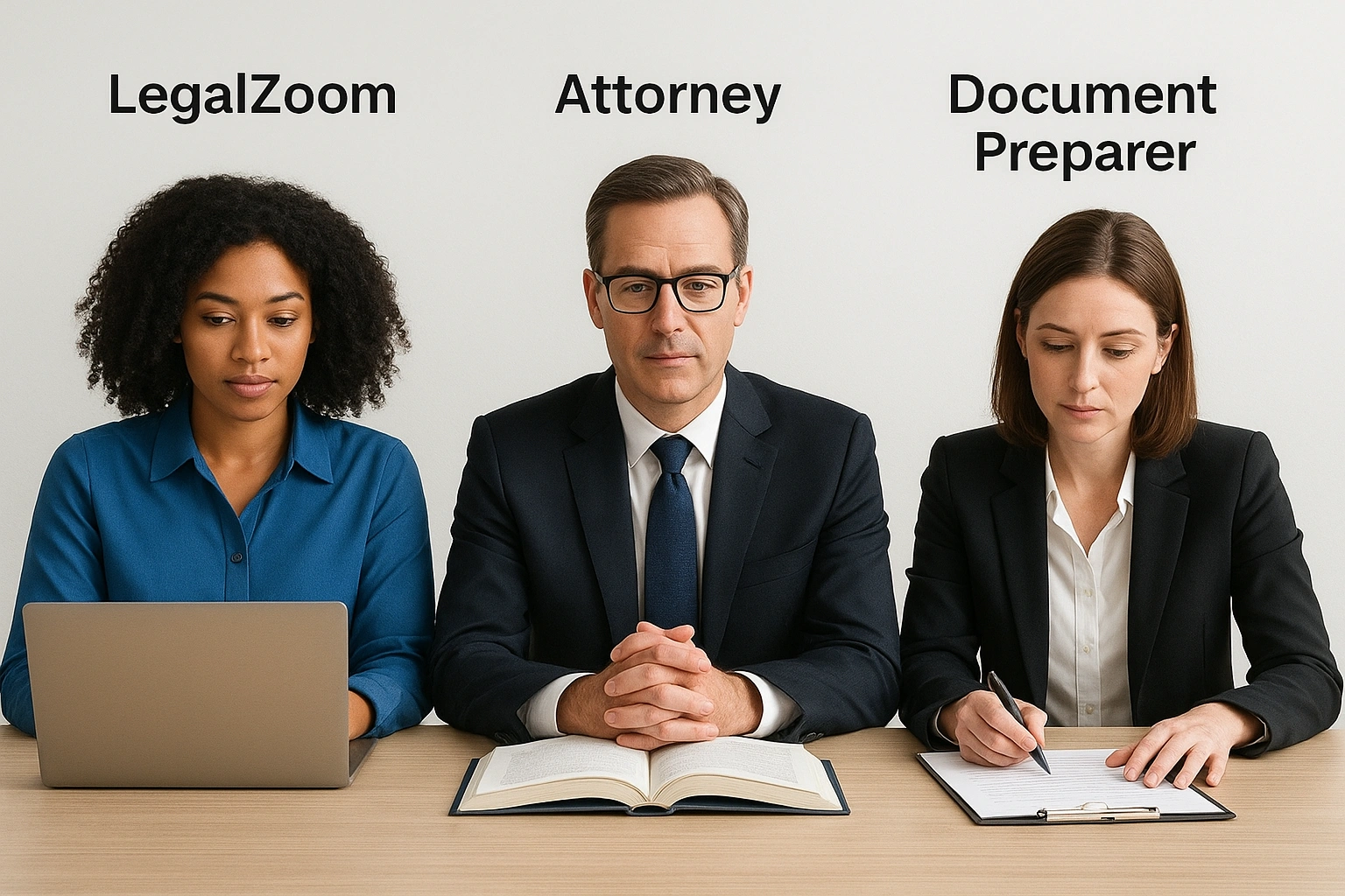 How to compare LegalZoom, an attorney, and a document preparer