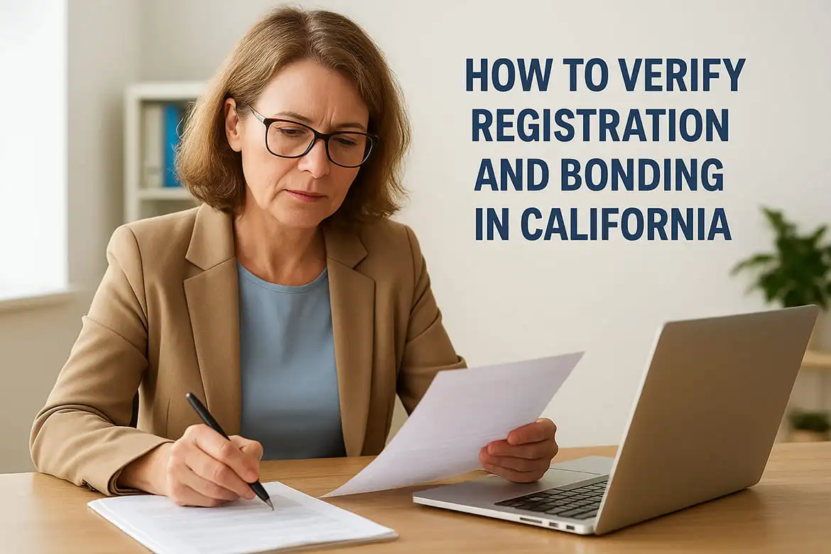 How to verify registration and bonding in California