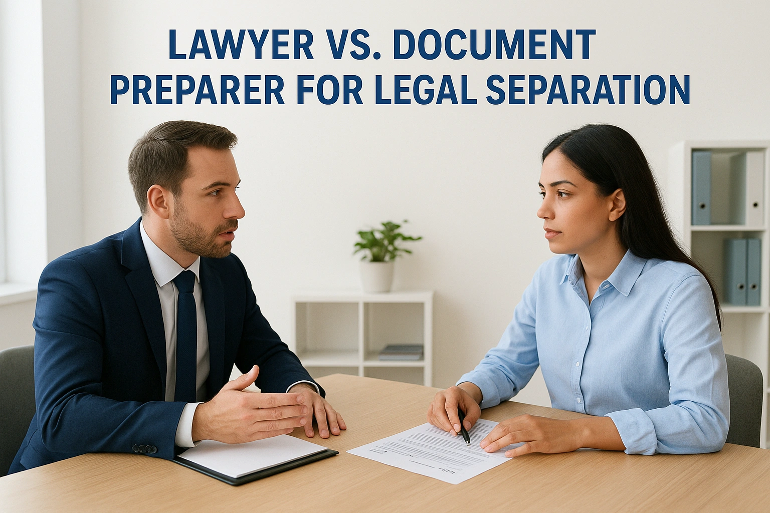 Lawyer vs. document preparer for legal separation