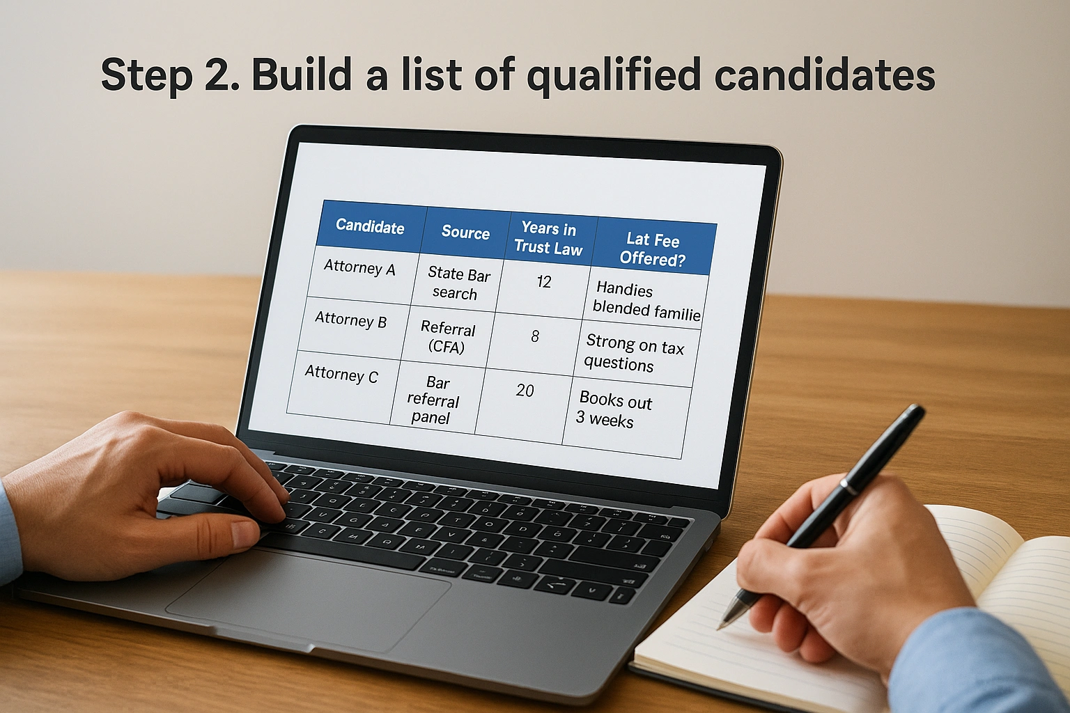 Step 2. Build a list of qualified candidates