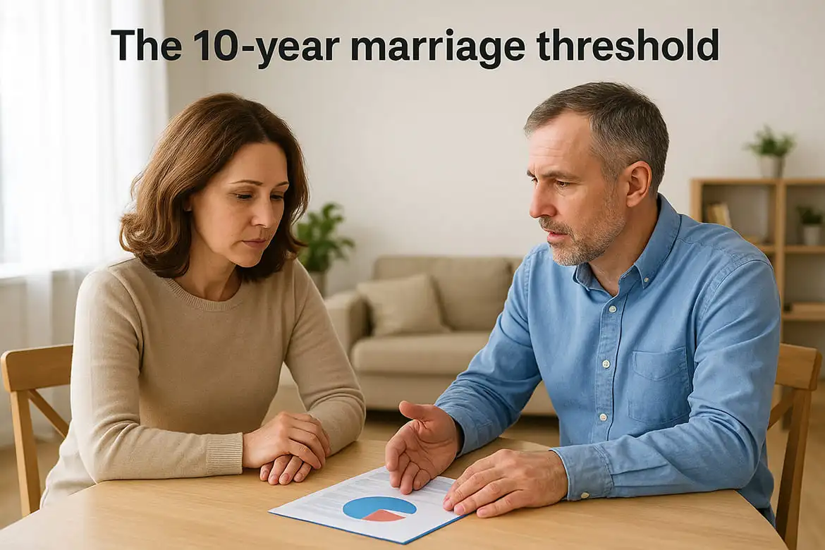 The 10-year marriage threshold