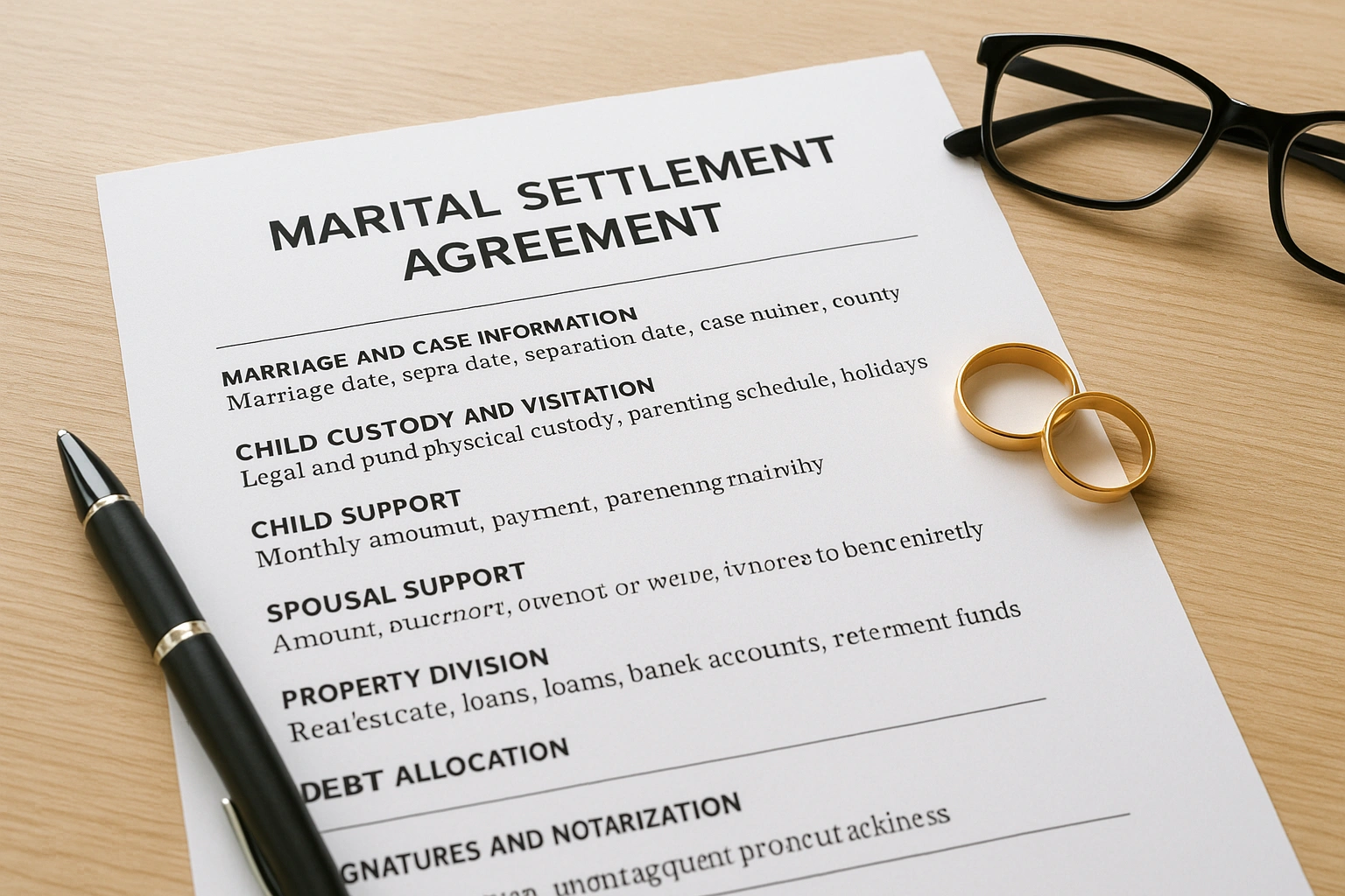 What a marital settlement agreement covers